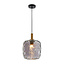 Fantasia Lampara colgante Fantasia Astrid medium con casquillo E27, metal negro y cristal gris ceniza, diametro 250 mm, regulable