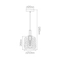 Astrid hübsche Pendelleuchte E27 Schwarz + aschgraues Glas Ø250mm