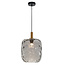 Fantasia Fantasia Astrid hanglamp large met E27-fitting, zwart metaal met asgrijs glas, diameter 275 mm, dimbaar