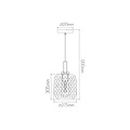 Astrid Super Pendelleuchte E27 Schwarz + aschgraues Glas Ø275mm