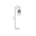Astrid vloerlamp E27 Zwart + as grijs glas Ø180mm