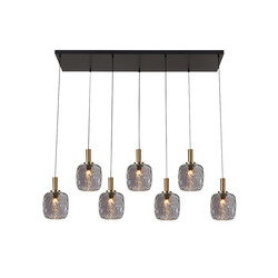 Astrid pendant lamp Beam 7xE27 Black + 7x ash gray glass Ø150mm