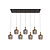 Astrid pendant lamp Beam 7xE27 Black + 7x ash gray glass Ø150mm