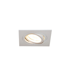 Fantasia Lina square recessed spotlight, white, GU10 fitting