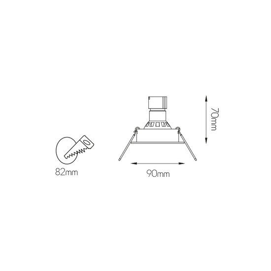 Fantasia Fantasia Lina vierkante inbouwspot in wit aluminium voor GU10-lamp tot 5W, IP20, 90 x 90 mm