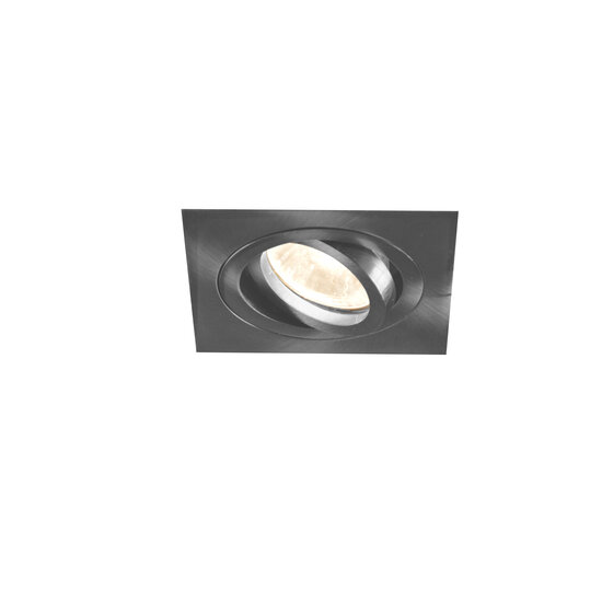 Fantasia Fantasia Linux recessed spotlight LED, square aluminum fixture in satin chrome, GU10 socket max. 5W, IP20