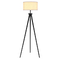 Maxima floor lamp black, 1xE27 excl, incl beige shade