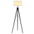 Lampadaire Maxima noir, 1xE27 exclu, avec abat-jour beige