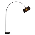 Maria floor lamp black, 1xE27 excl, incl shade black + gold