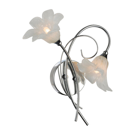 Fantasia Applique murale Fantasia Tabor chromée avec 2x G9 LED, 335 mm de haut, lumière blanc chaud 2700K, IP20