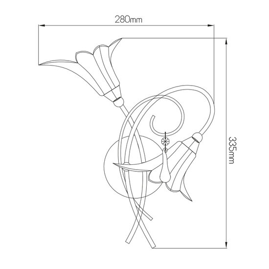 Fantasia Fantasia Tabor wall light chrome with 2x G9 LED fittings, 335 mm high, 2700K warm white light, IP20