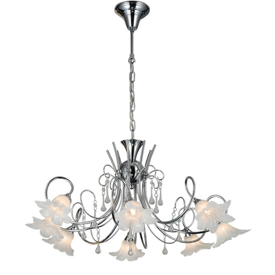 Fantasia Fantasia Tabor Pendelleuchte Chrom, 8x G9 LED inkl. 2700K, Durchmesser 732 mm, Höhe 667 mm, IP20, Energieeffizienzklasse F