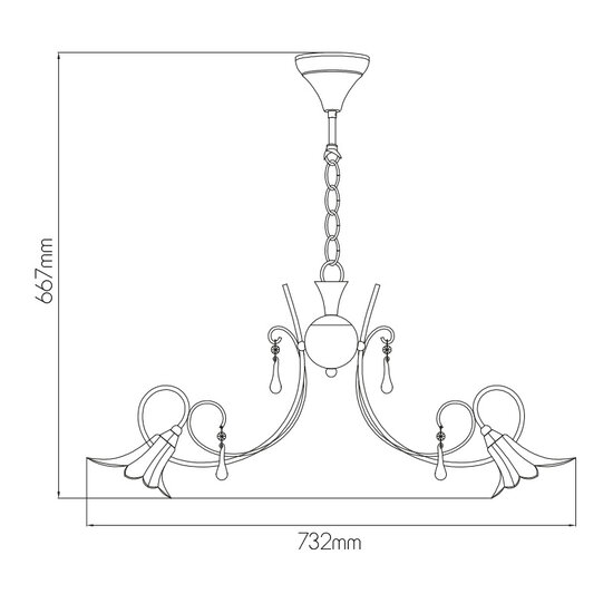 Bart 8xG9 pendant chrome LED incl.