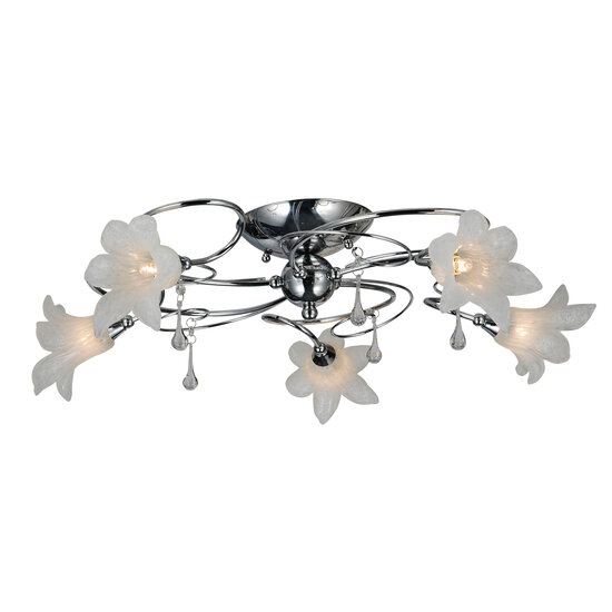 Fantasia Plafonnier Fantasia Tabor en chrome avec 5x G9 LED (incl.), lumière blanc chaud 2700K, diamètre 628 mm, hauteur 270 mm, IP20.