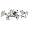 Fantasia Tabor plafondlamp chroom, 8x G9 LED 2,5W incl., diameter 776 mm, hoogte 270 mm, 2700K warmwit licht