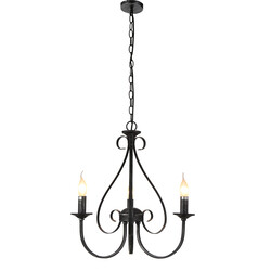 Fantasia Mark chandelier 3-light E14 antique black, steel and glass