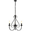 Fantasia Mark chandelier with 3 light points, E14 fitting, in steel and glass with an antique black finish