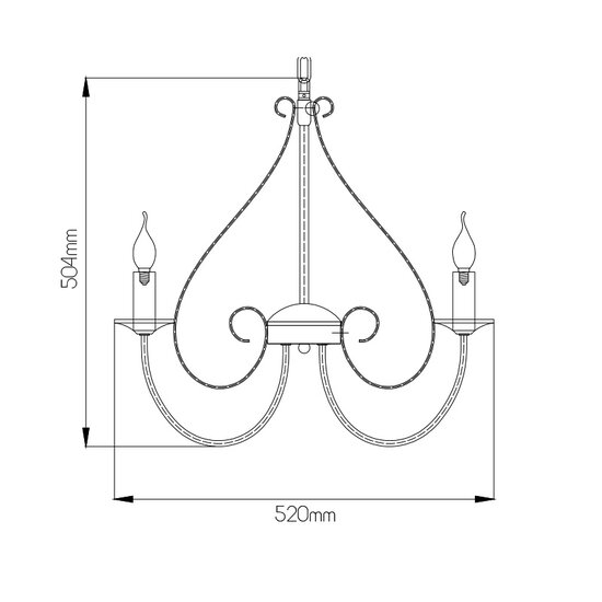 Mark chandelier 3x E14 antique black