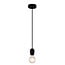 Fantasia Kobar conische hanglamp zwart met E27 fitting, breedte 100 mm, kabellengte 300 cm, IP20, lichtbron niet inbegrepen