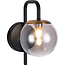 Fantasia Aplique Fantasia Tsuru con 1x bombilla G9 LED (2,5W, 2700K), negro mate/bronce con vidrio gris, 195 x 210 mm, IP20