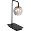 Fantasia Hasselt lámpara de mesa con G9 LED (incluido), negro mate y bronce con pantalla de vidrio gris ceniza