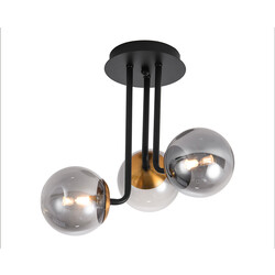 Hasselt zwart en brons plafondlamp 3x G9 LED incl.