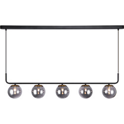 Hasselt pendant 5x G9 LED incl. matt black/bronze