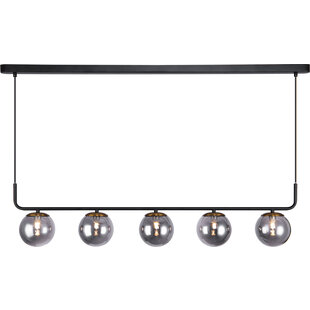 Suspension Hasselt 5x G9 LED avec noir mat/bronze