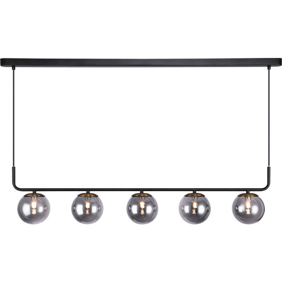 Hasselt pendant 5x G9 LED incl. matt black/bronze