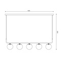 Hasselt pendant 5x G9 LED incl. matt black/bronze