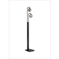Fantasia Hasselt lampadaire avec 2x G9 LED et variateur (inclus), noir mat et bronze avec verre gris cendré