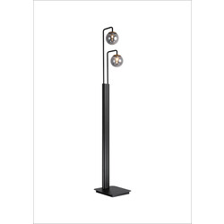 Lampadaire Hasselt 2x G9 LED avec variateur noir mat/bronze avec lampe.