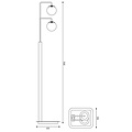 Fantasia Hasselt floor lamp with 2x G9 LED and dimmer (both included), matt black and bronze with ash grey glass