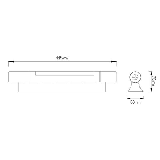Fantasia Tour LED wall lamp, 5W LED 400 lumen 3000K warm white light, matt silver aluminium, IP20