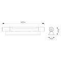 Bathroom wall lamp 10w LED 661lm 3000K matt silver 63cm