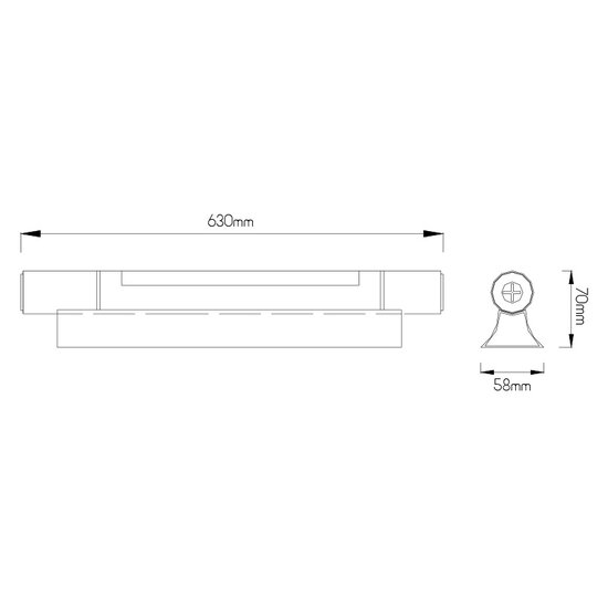Bathroom wall lamp 10w LED 661lm 3000K matt silver 63cm