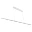 Fantasia Lino LED pendant light in white aluminium, 24W and 1970 lumens at 3000K warm white light, dimmable, IP20, height 1500 mm.