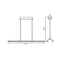 Fantasia Lino LED hanglamp, 2x24W / 3290lm, 3000K warm wit, dimbaar, wit aluminium, IP20