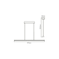 Fantasia Lino zwarte LED hanglamp, 24 Watt, 1970 lumen, 3000K warm wit licht, aluminium, IP20