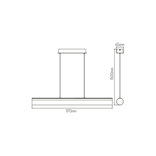 Richard single hanging lamp black 24Watt LED 2535lm 3000K