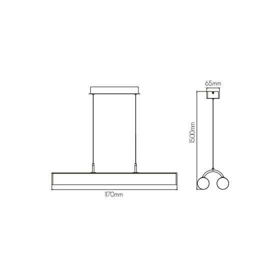 Richard double hanging lamp black 2x24Wat LED 5180lm 3000K