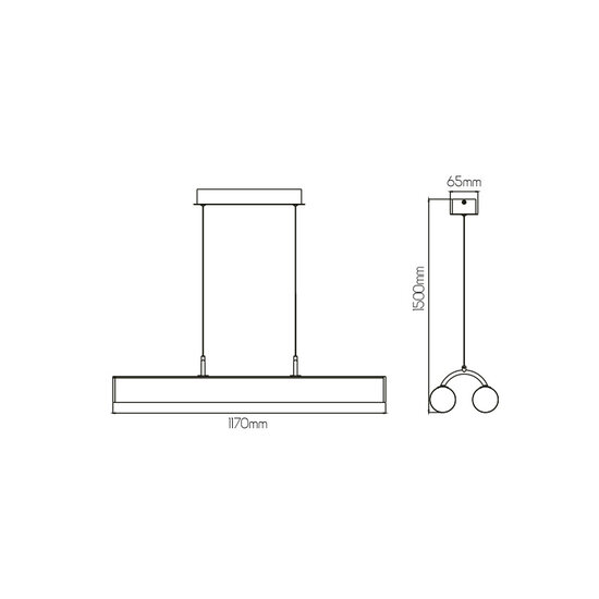Richard dubbele hanglamp zwart 2x24Wat led 5180lm 3000K