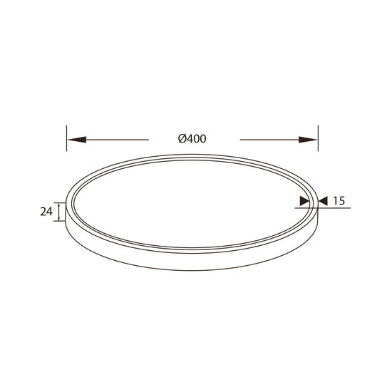 Opiumschwarze große runde Deckenleuchte 40W LED 2700K