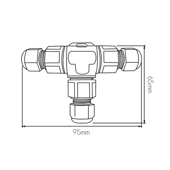 Conector en T resistente al agua IP68
