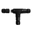 Fantasia Fantasia Conector en T IP68, conector de cable impermeable sin tornillos para tiras LED, PA66, negro