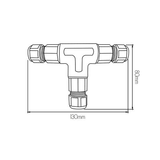 Fantasia Fantasia T-Verbinder IP68, schraubenloser wasserdichter Kabelverbinder für LED-Streifen, PA66, schwarz
