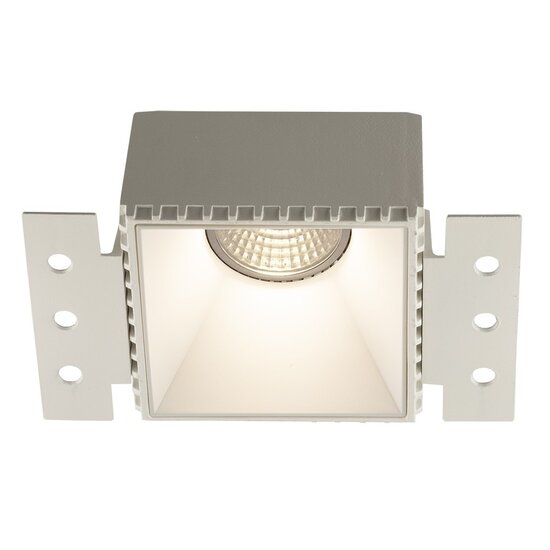 Fantasia Fantasia Kasso vierkante randloze inbouwspot voor GU10 (excl. lichtbron), wit aluminium, 84x55mm, IP20