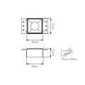 Fantasia Fantasia Casso vierkante randloze inbouwspot GU10, zwart aluminium, 84x55mm, IP20