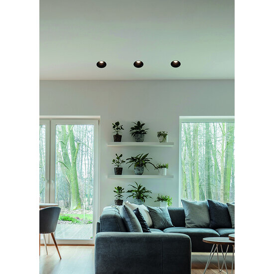 Kasso round black rimless recessed spotlight GU10