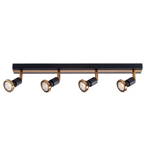 Robin rechteckige Deckenstrahler 4L GU10 LED 5W dim inkl. Schwarz / Bronze